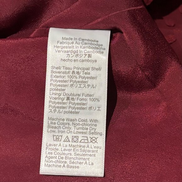 J.Crew V Neck Clip-Dot Blouse Size S In Vintage Burgundy Womens - Picture 8 of 8
